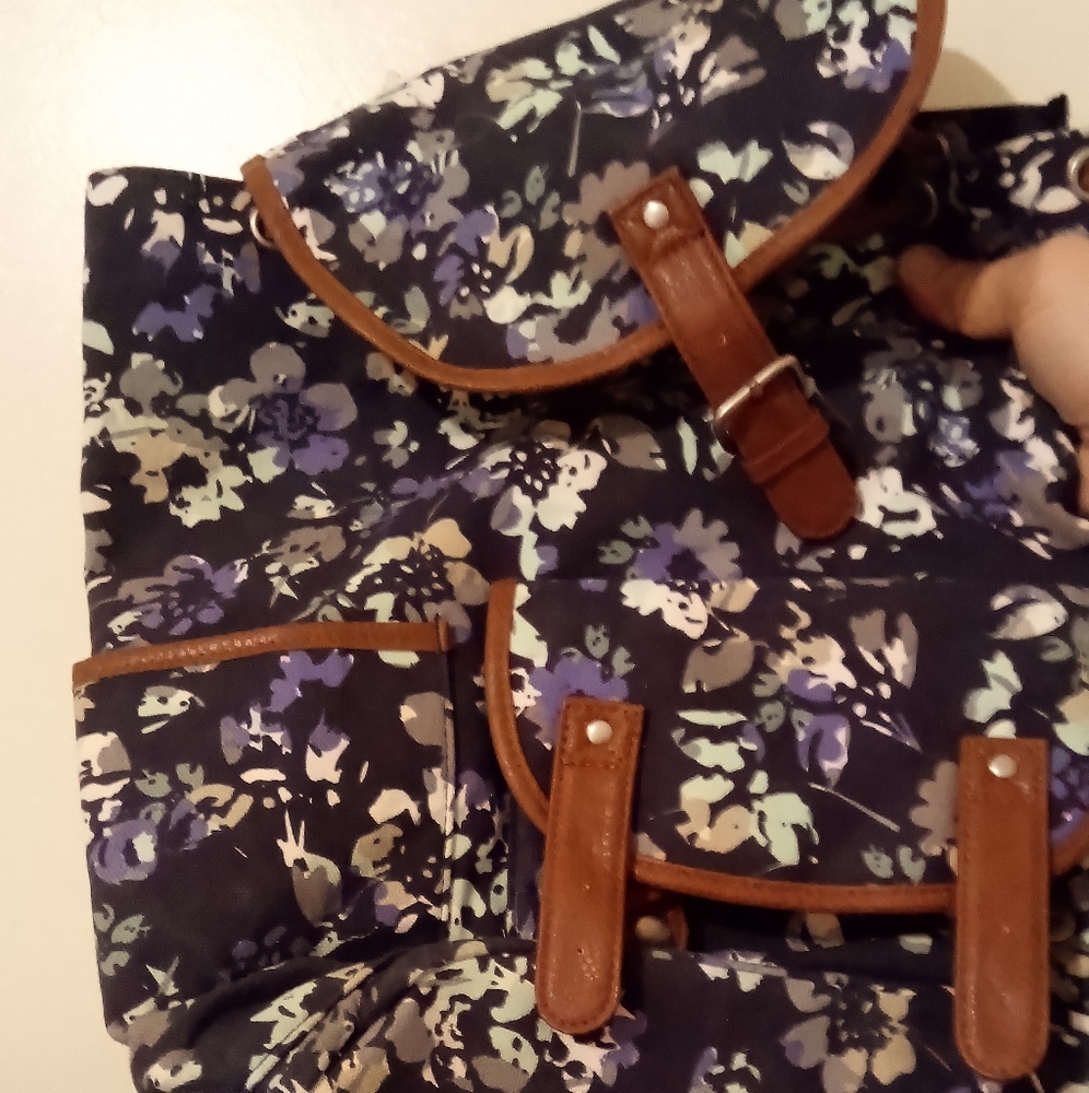 Blue Floral Backpack - Picture 2 of 8